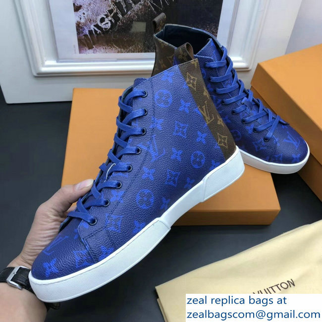 Louis Vuitton Men's Sneakers Monogram Pacific Blue Split 2018
