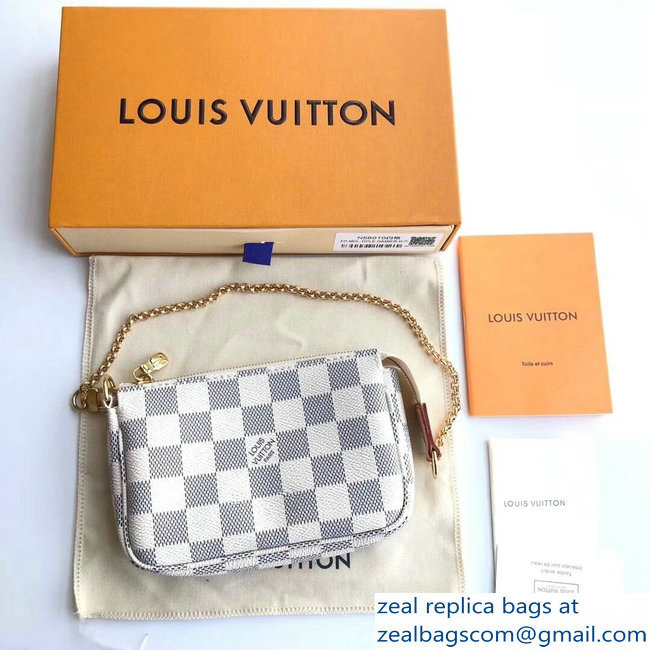 Louis Vuitton Mini Pochette Accessoires Bag Damier Azur Canvas N58010