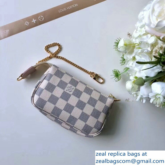 Louis Vuitton Mini Pochette Accessoires Bag Damier Azur Canvas N64451 Playing Birds - Click Image to Close