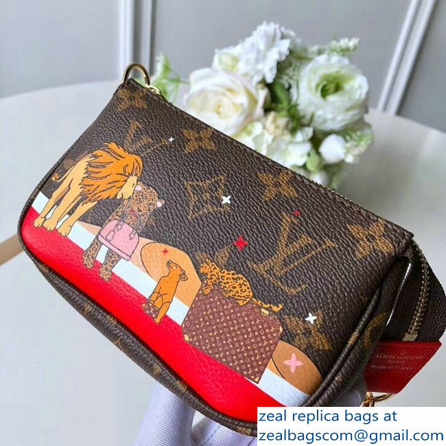 Louis Vuitton Mini Pochette Accessoires Bag Monogram Canvas M63830 Lions and House Trunks - Click Image to Close