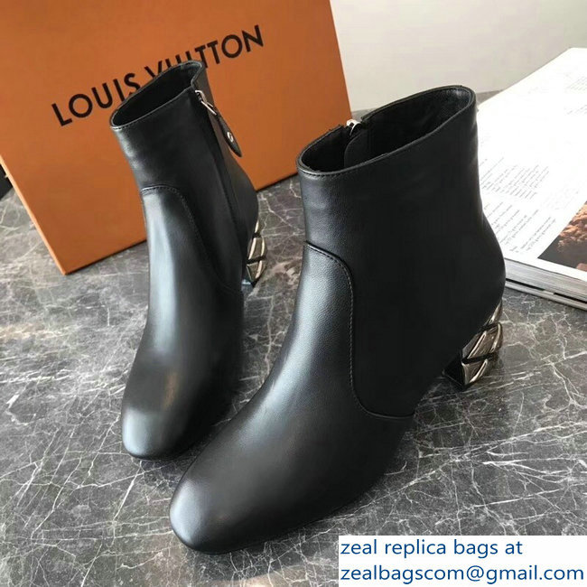 Louis Vuitton Quilting Heel Ankle Boots Black 2018 - Click Image to Close