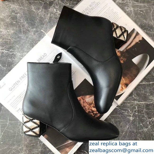 Louis Vuitton Quilting Heel Ankle Boots Black 2018 - Click Image to Close