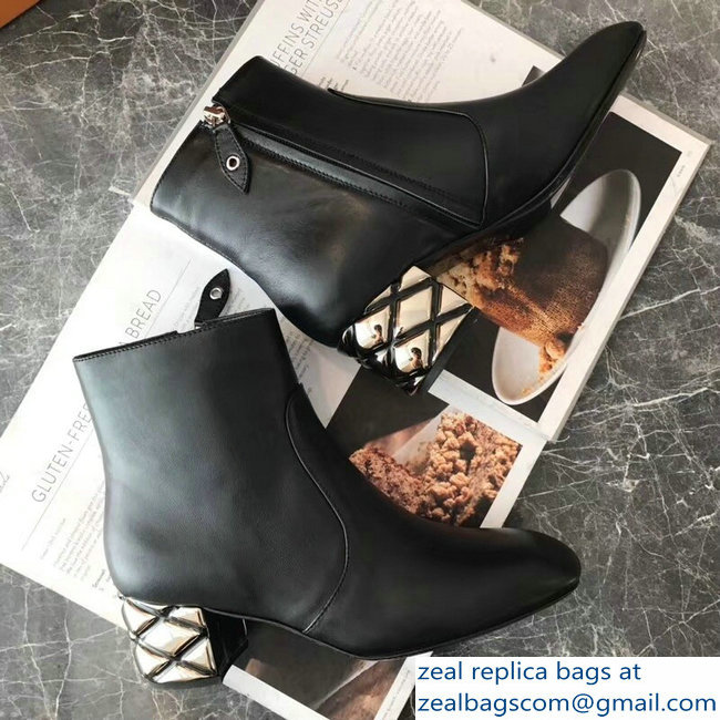 Louis Vuitton Quilting Heel Ankle Boots Black 2018