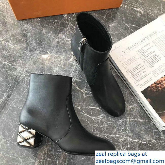 Louis Vuitton Quilting Heel Ankle Boots Black 2018