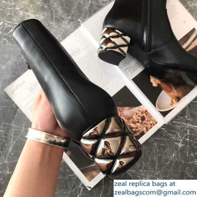 Louis Vuitton Quilting Heel Ankle Boots Black 2018