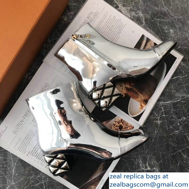 Louis Vuitton Quilting Heel Ankle Boots Silver 2018
