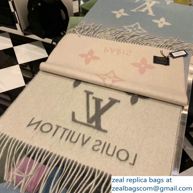 Louis Vuitton Reykjavik Gradient Scarf M70868 Bleu Rose 2018