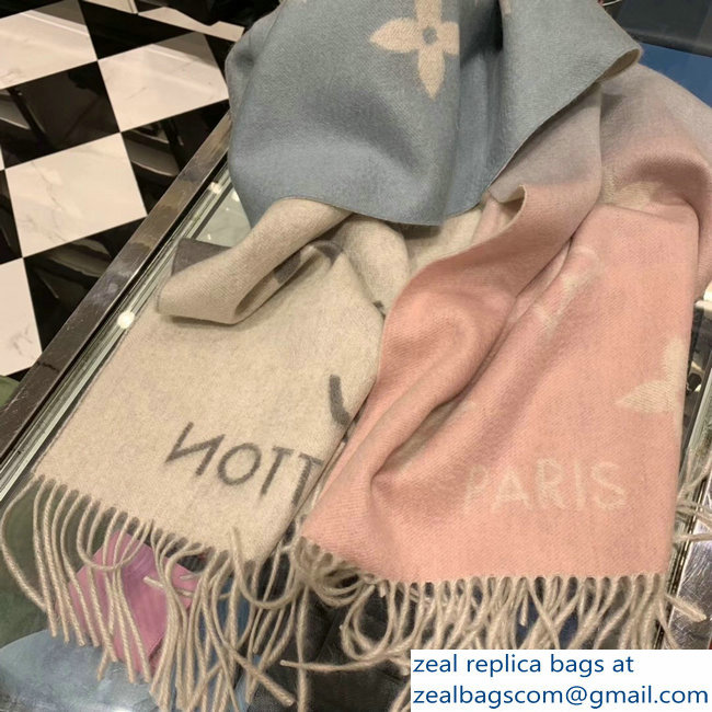 Louis Vuitton Reykjavik Gradient Scarf M70868 Bleu Rose 2018 - Click Image to Close