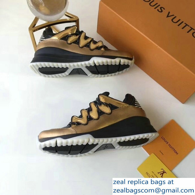 Louis Vuitton Zig Zag Sneakers Gold 2018 - Click Image to Close