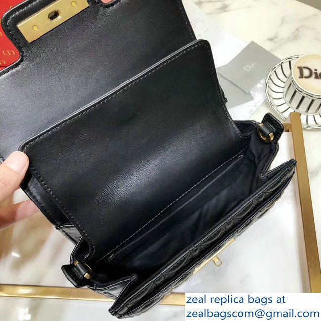 Miss Dior CD Logo Shoulder Bag in Cannage Lambskin Black 2018 - Click Image to Close