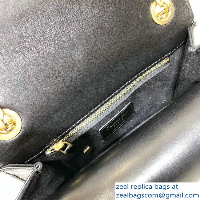 Miss Dior CD Logo Shoulder Bag in Cannage Lambskin Black 2018