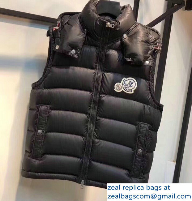 Moncler Black Down Vest 2018 - Click Image to Close