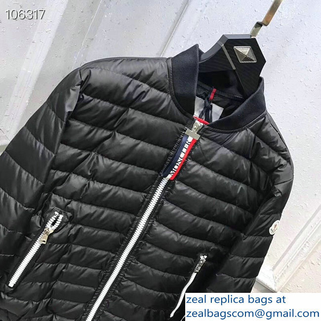 Moncler Down Jacket Black/Red 2018 - Click Image to Close
