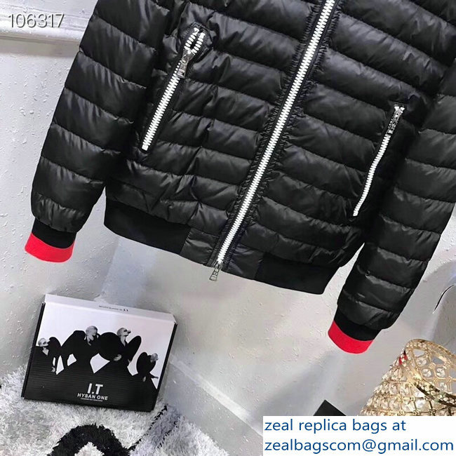 Moncler Down Jacket Black/Red 2018 - Click Image to Close