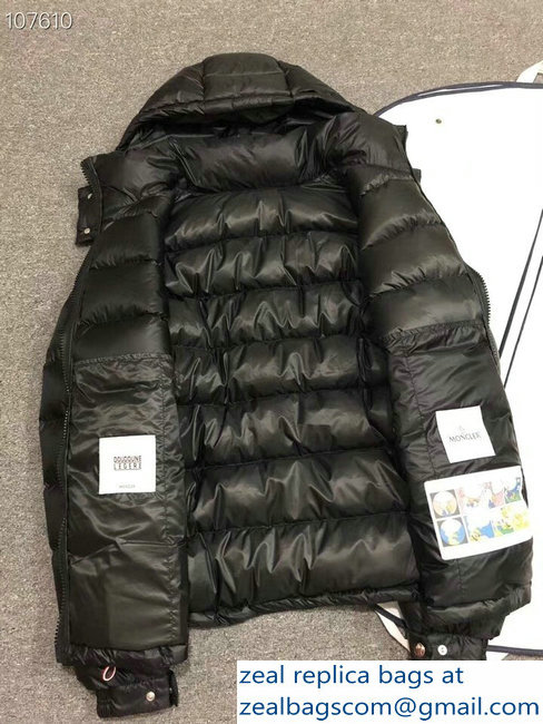 Moncler Down Jacket Black with Removable Hat 2018 - Click Image to Close