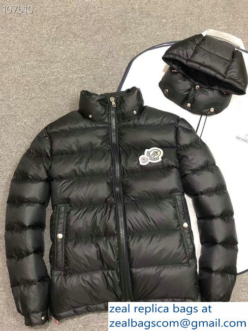 Moncler Down Jacket Black with Removable Hat 2018