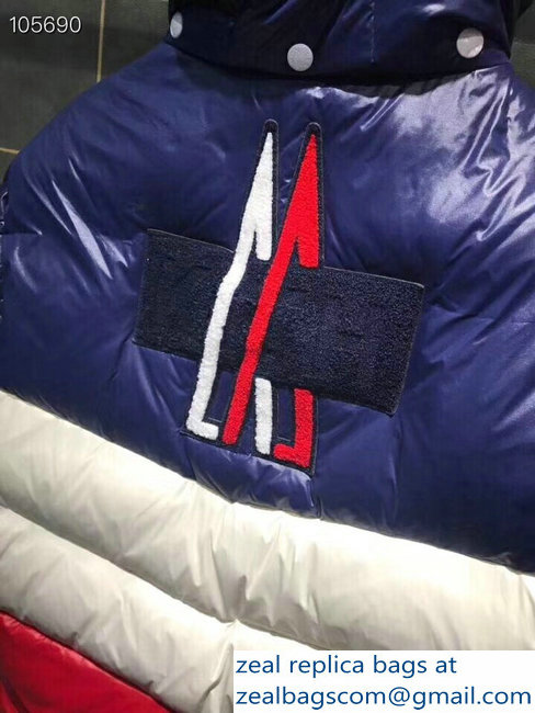 Moncler Down Jacket Blue/White/Red 2018