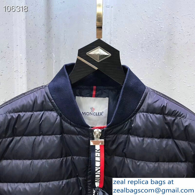 Moncler Down Jacket Dark Blue/Red 2018 - Click Image to Close