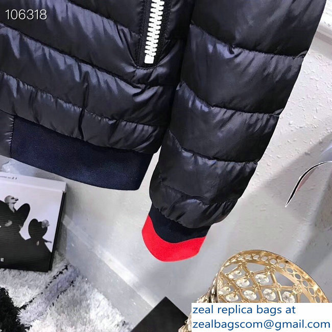 Moncler Down Jacket Dark Blue/Red 2018