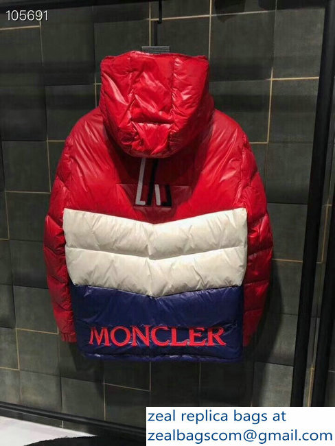 Moncler Down Jacket Red/White/Blue 2018 - Click Image to Close
