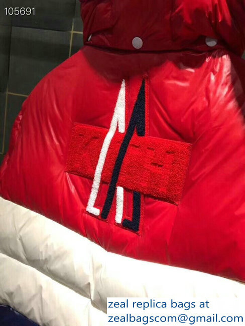 Moncler Down Jacket Red/White/Blue 2018 - Click Image to Close