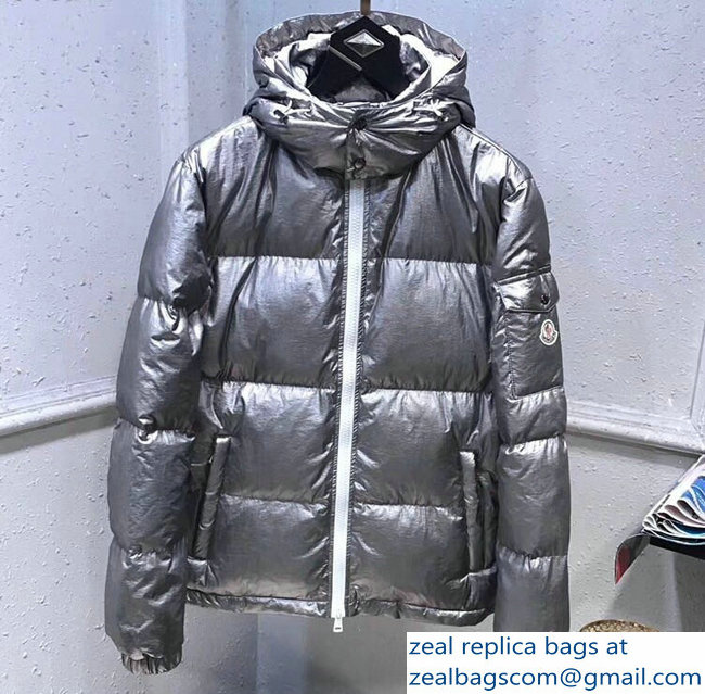 Moncler Down Jacket Silver 2018 - Click Image to Close