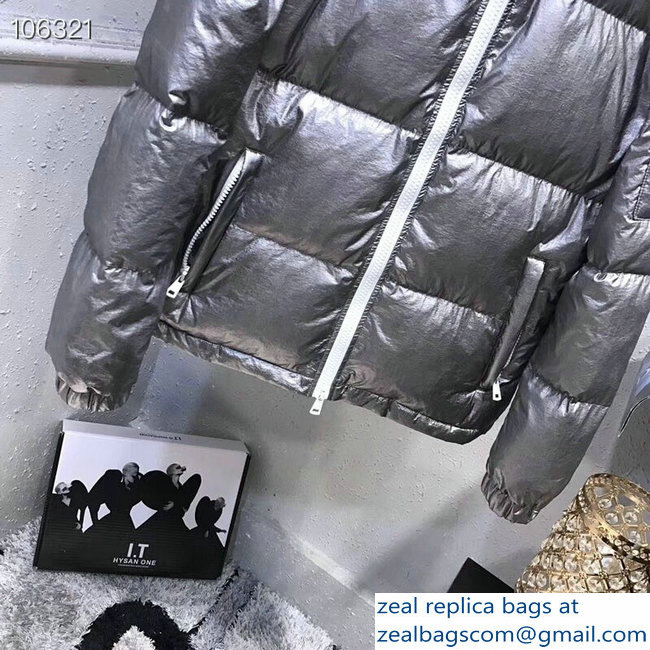 Moncler Down Jacket Silver 2018 - Click Image to Close