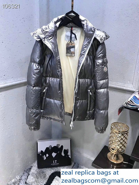 Moncler Down Jacket Silver 2018 - Click Image to Close