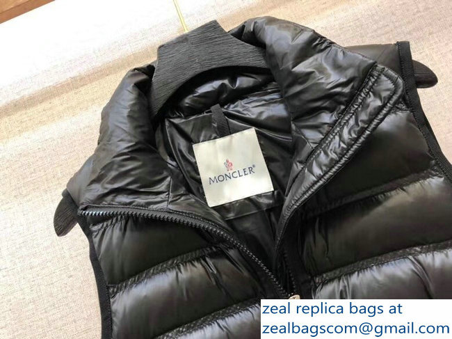 Moncler Down Vest Black with Belt 2018