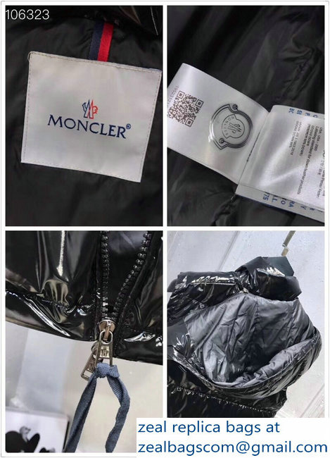 Moncler Down Vest Patent Black 2018 - Click Image to Close