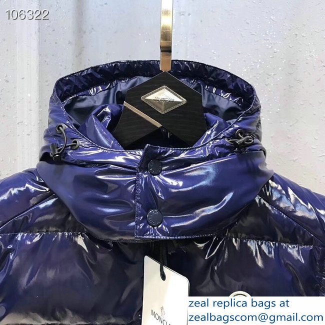 Moncler Down Vest Patent Blue 2018 - Click Image to Close