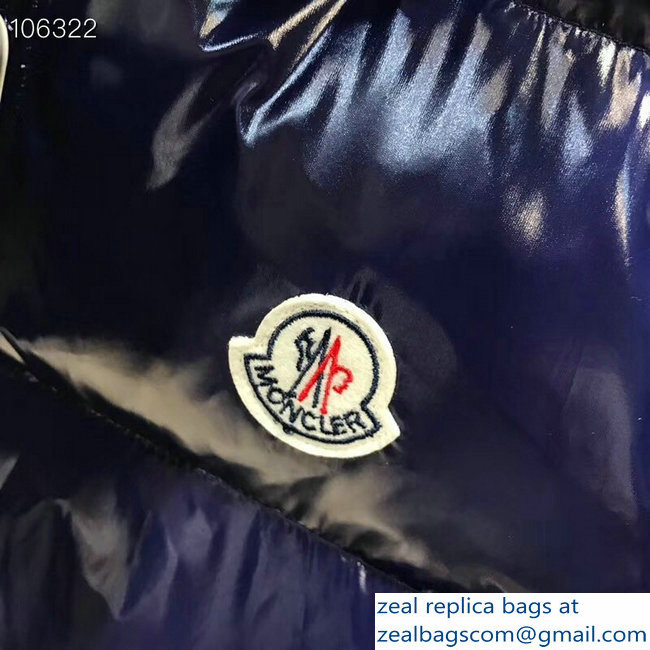 Moncler Down Vest Patent Blue 2018