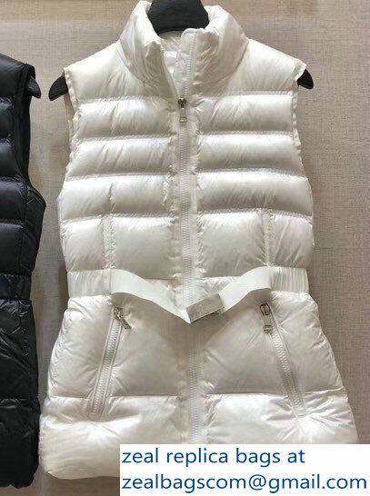 Moncler Down Vest White with Belt 2018 - Click Image to Close