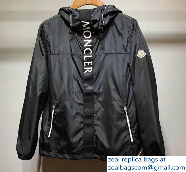 Moncler Logo Men's Black Jacket 2018 - Click Image to Close