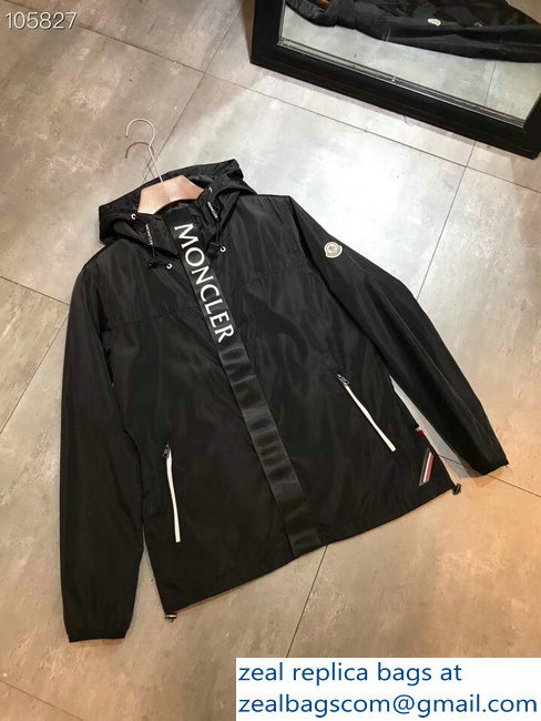 Moncler Logo Men's Black Jacket 2018