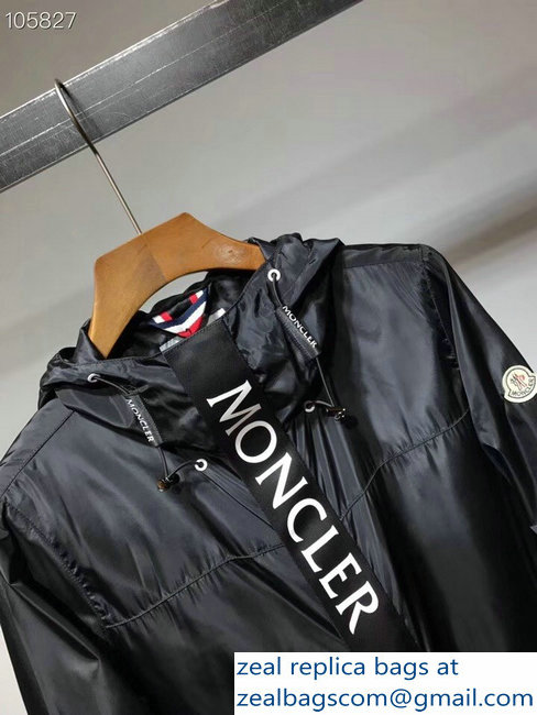 Moncler Logo Men's Black Jacket 2018 - Click Image to Close