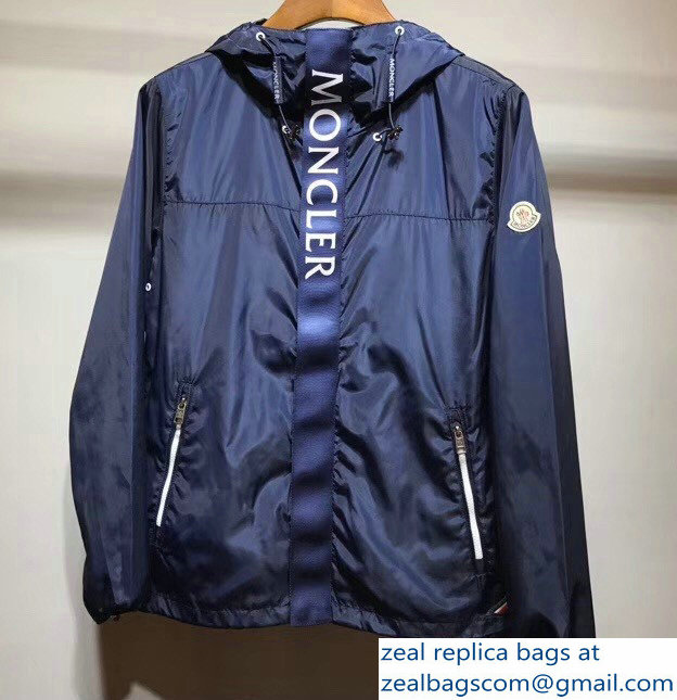 Moncler Logo Men's Blue Jacket 2018 - Click Image to Close