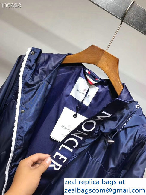 Moncler Logo Men's Blue Jacket 2018