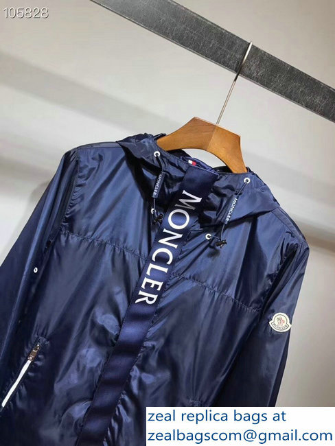 Moncler Logo Men's Blue Jacket 2018