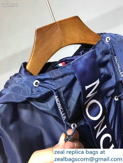 Moncler Logo Men's Blue Jacket 2018 - Click Image to Close