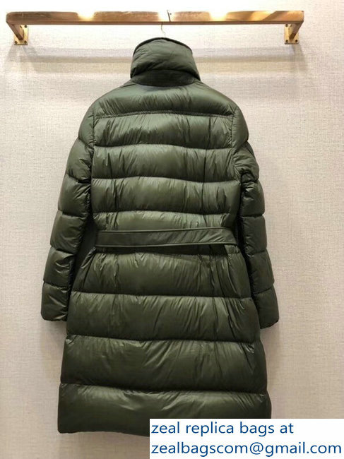 Moncler Long Down Jacket Green 2018