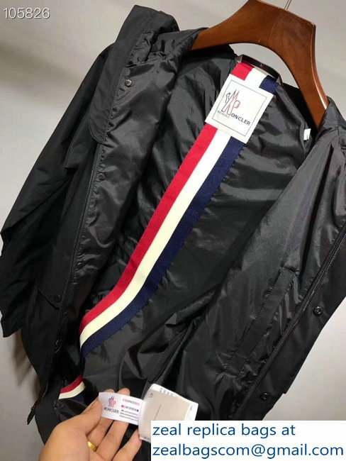 Moncler Men's Black/Stripe Jacket 2018 - Click Image to Close