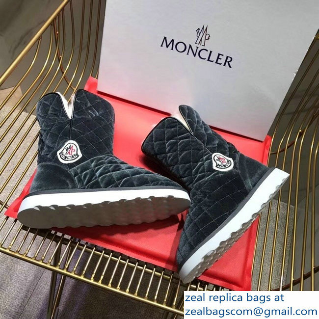 Moncler Shearling Fur Down Boots Velvet Gray 2018 - Click Image to Close