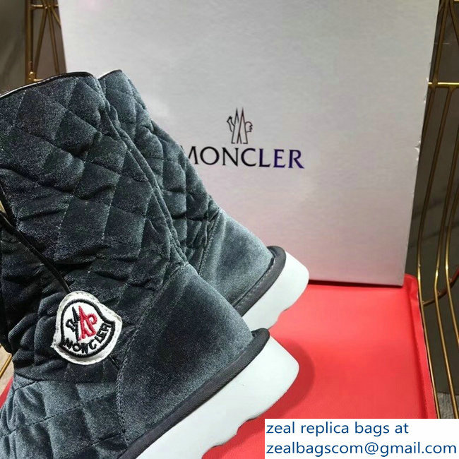 Moncler Shearling Fur Down Boots Velvet Gray 2018