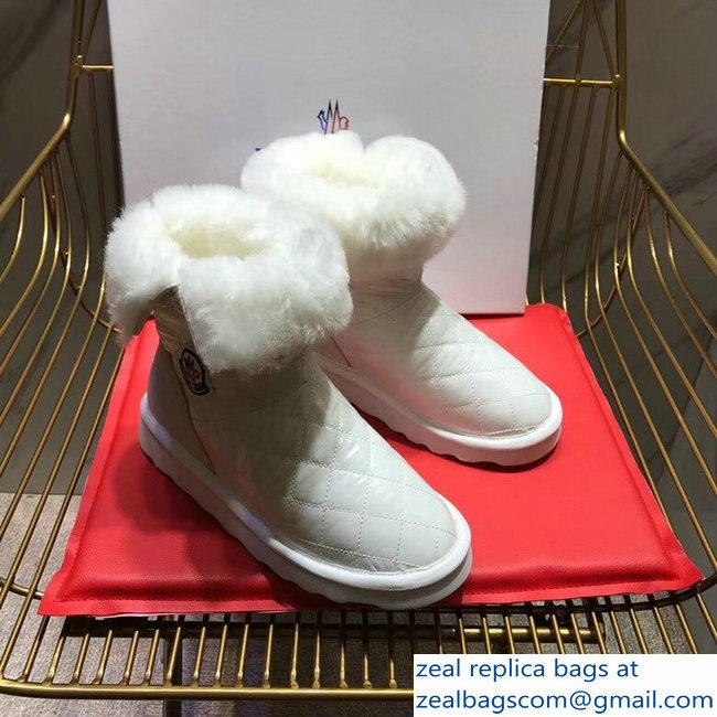 Moncler Shearling Fur Down Boots White 2018 - Click Image to Close