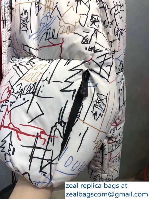 Moncler Short Down Jacket Graffiti 2018 - Click Image to Close