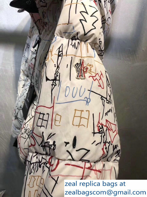 Moncler Short Down Jacket Graffiti 2018 - Click Image to Close