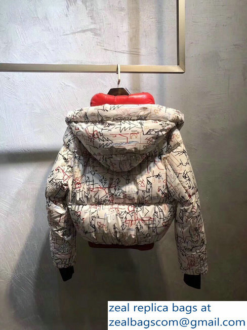 Moncler Short Down Jacket Graffiti 2018