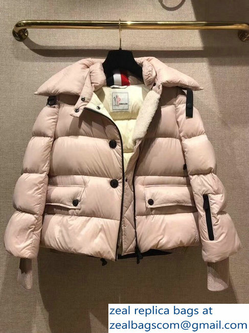 Moncler Short Down Jacket Nude Pink 2018 - Click Image to Close