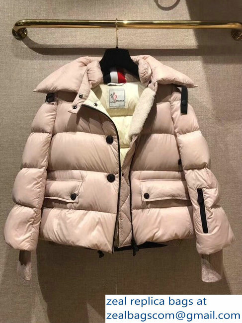 Moncler Short Down Jacket Nude Pink 2018